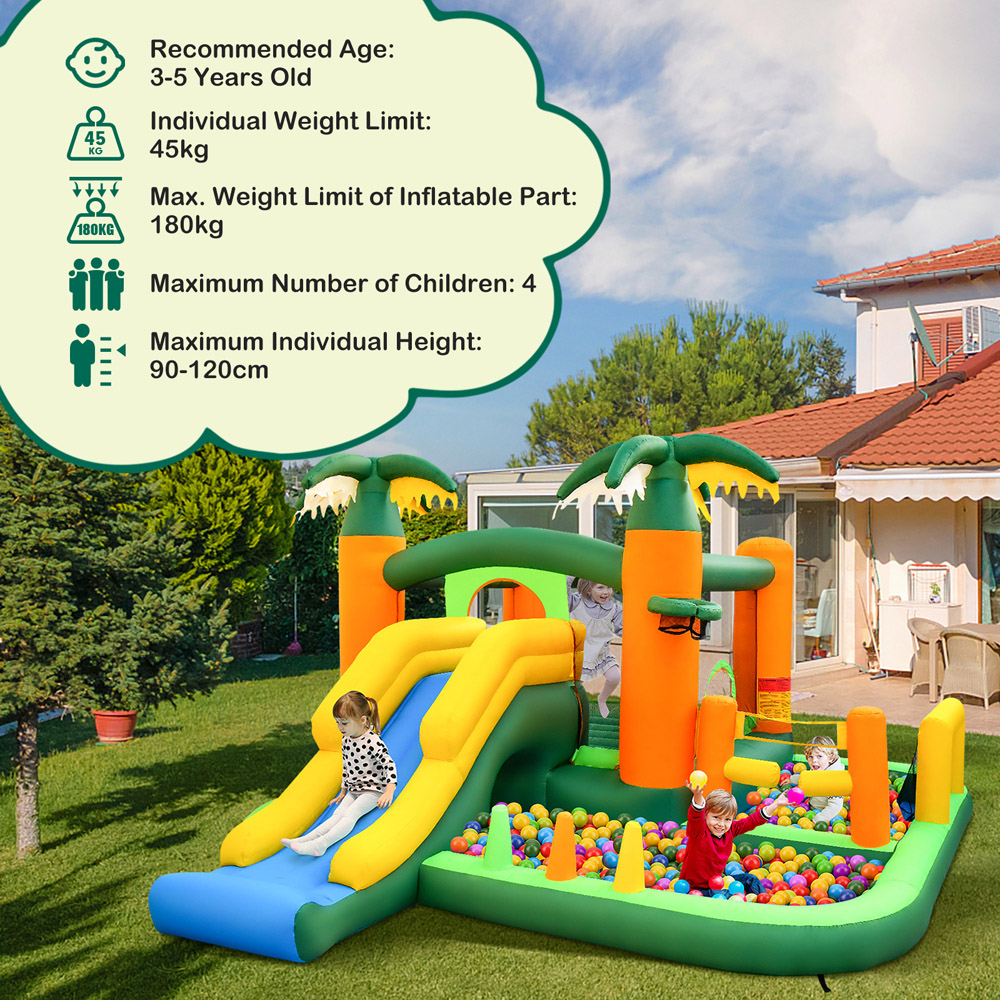 Costway 8 in 1 Tropical Inflatable Bounce House with Ball Pits Image 8