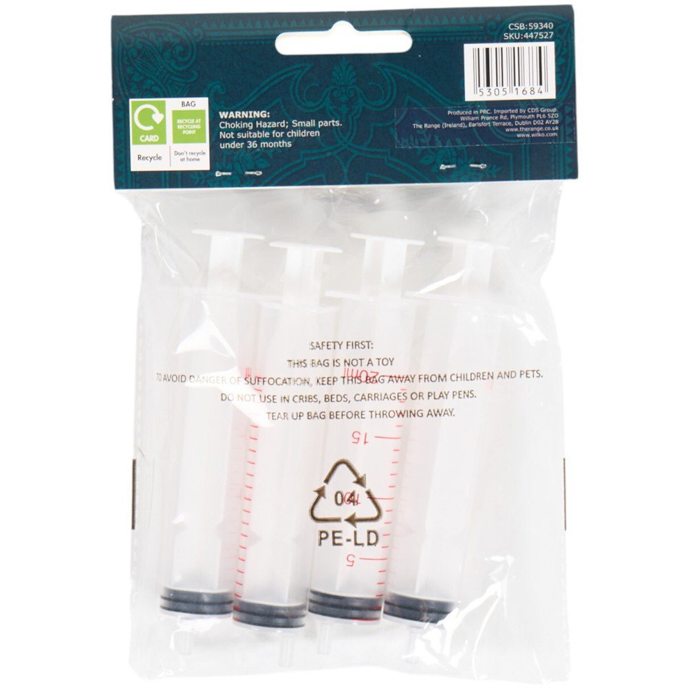 Pack of 4 Novelty Syringes Clear Image 2