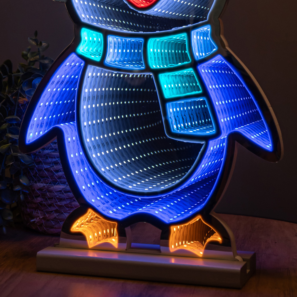 Samuel Alexander Blue and White LED Light Up Penguin Infinity Christmas Decoration 40cm Image 6