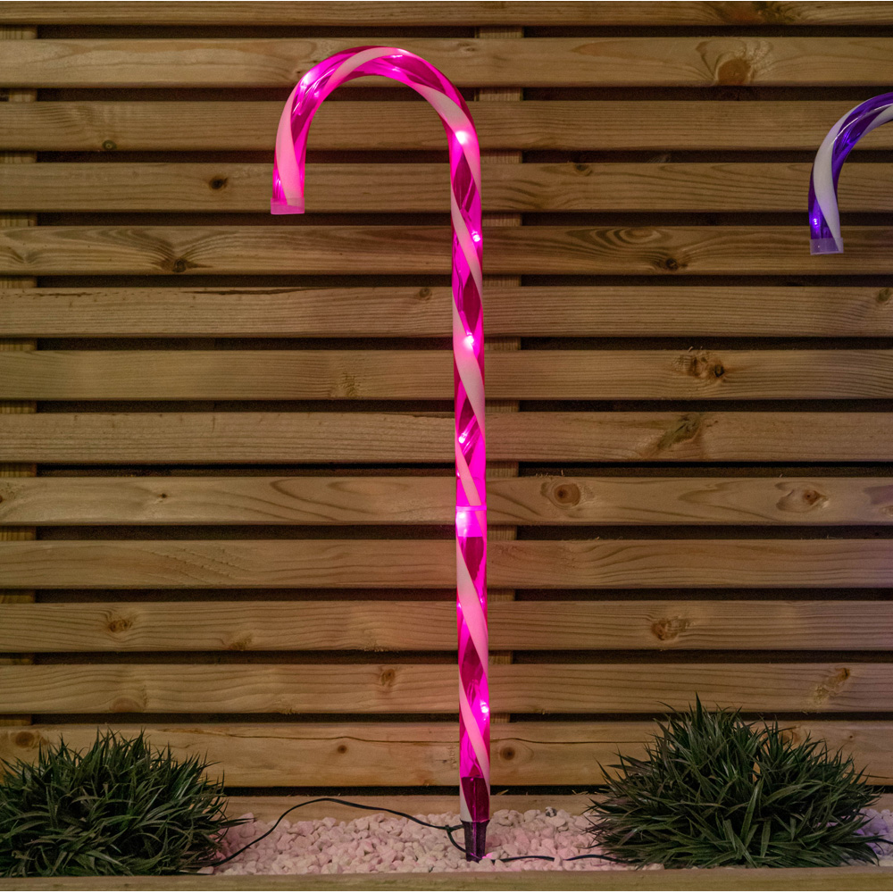 Samuel Alexander 4 Pack LED Christmas Candy Cane Garden Path Light Image 4