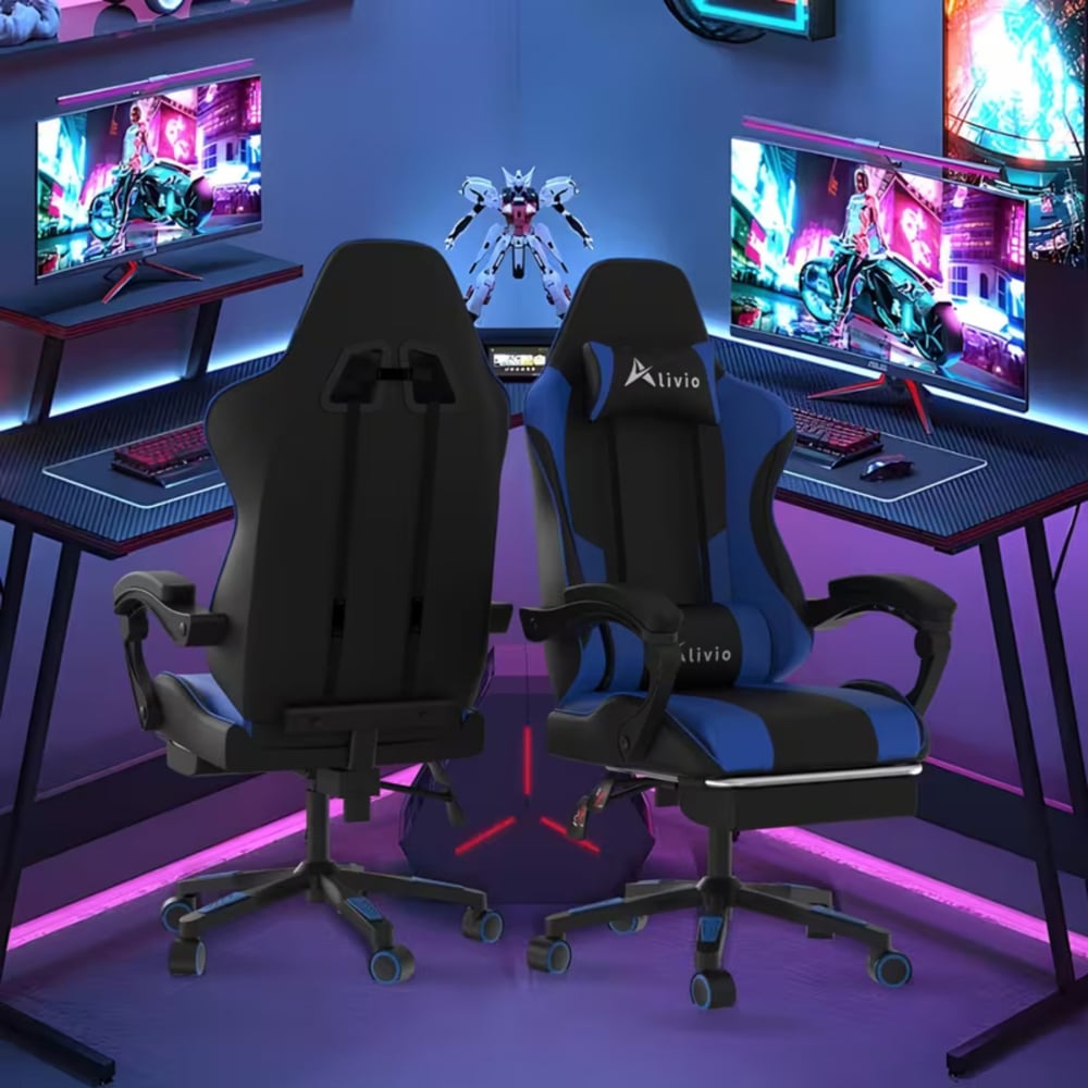 Alivio Blue Ergonomic Massage Gaming Chair Image 5