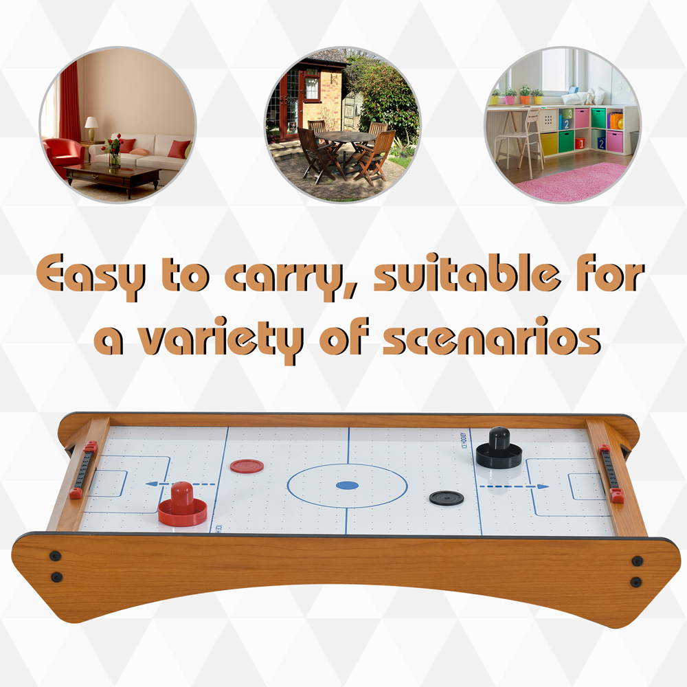 HOMCOM Mini Air Hockey Table with 2 Pucks Pushers and Fan Image 6
