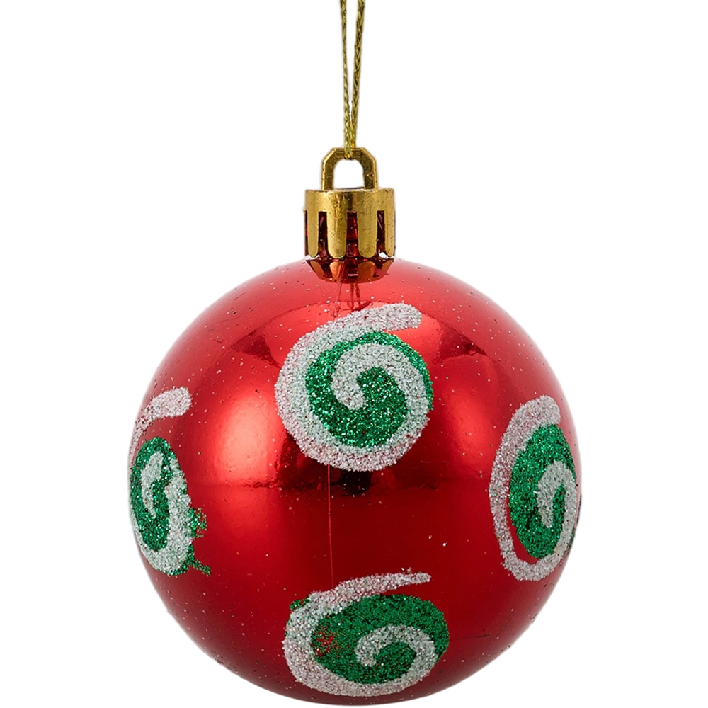Living and Home Red Green and White Christmas Tree Decoration Ornaments 30 Pack Image 6