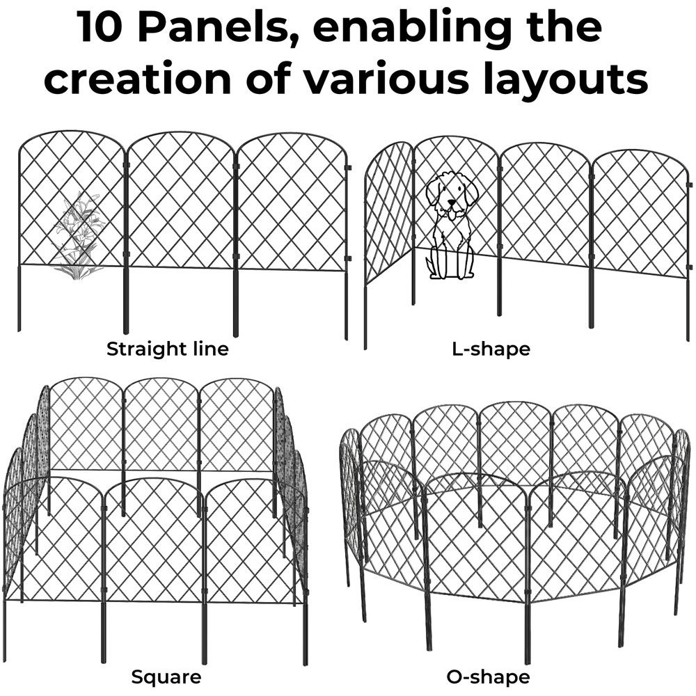Levede Metal Animal Barrier Garden Fence 61 x 32cm 10 Pack Image 6