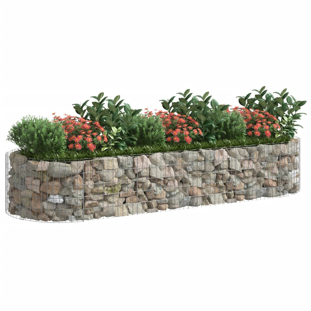 vidaXL Silver Galvanised Iron Gabion Raised Bed 300 x 100 x 50cm Image 2