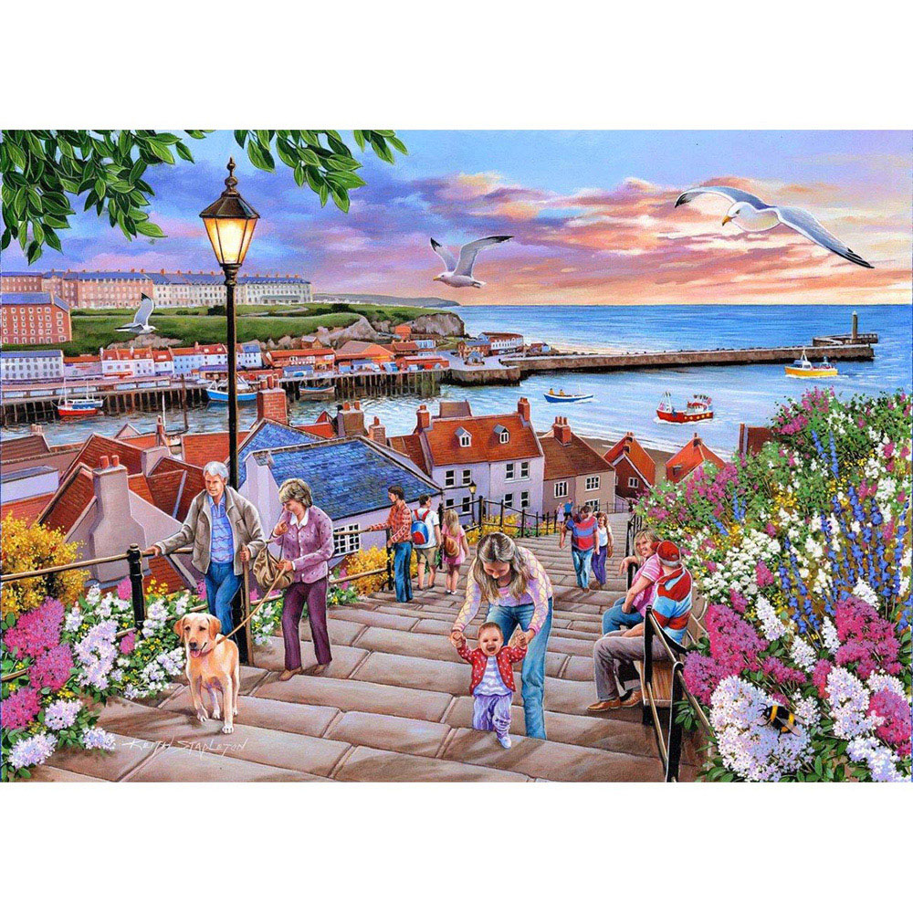 The House of Puzzles 199 Steps Whitby 1000 Piece Jigsaw Puzzle Image
