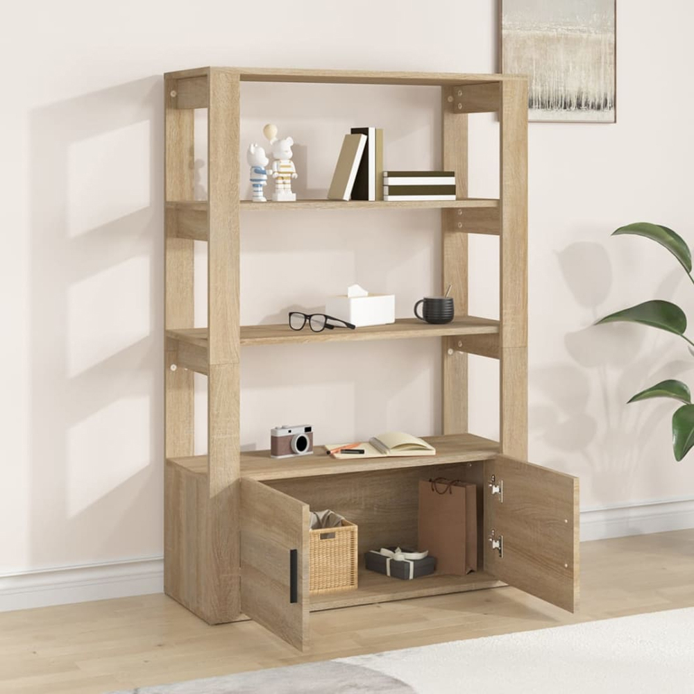 vidaXL 2 Door 3 Shelf Sonoma Oak Sideboard Image 8