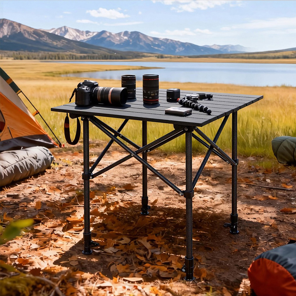 Levede Aluminium Foldable Camping Table 70cm Image 2