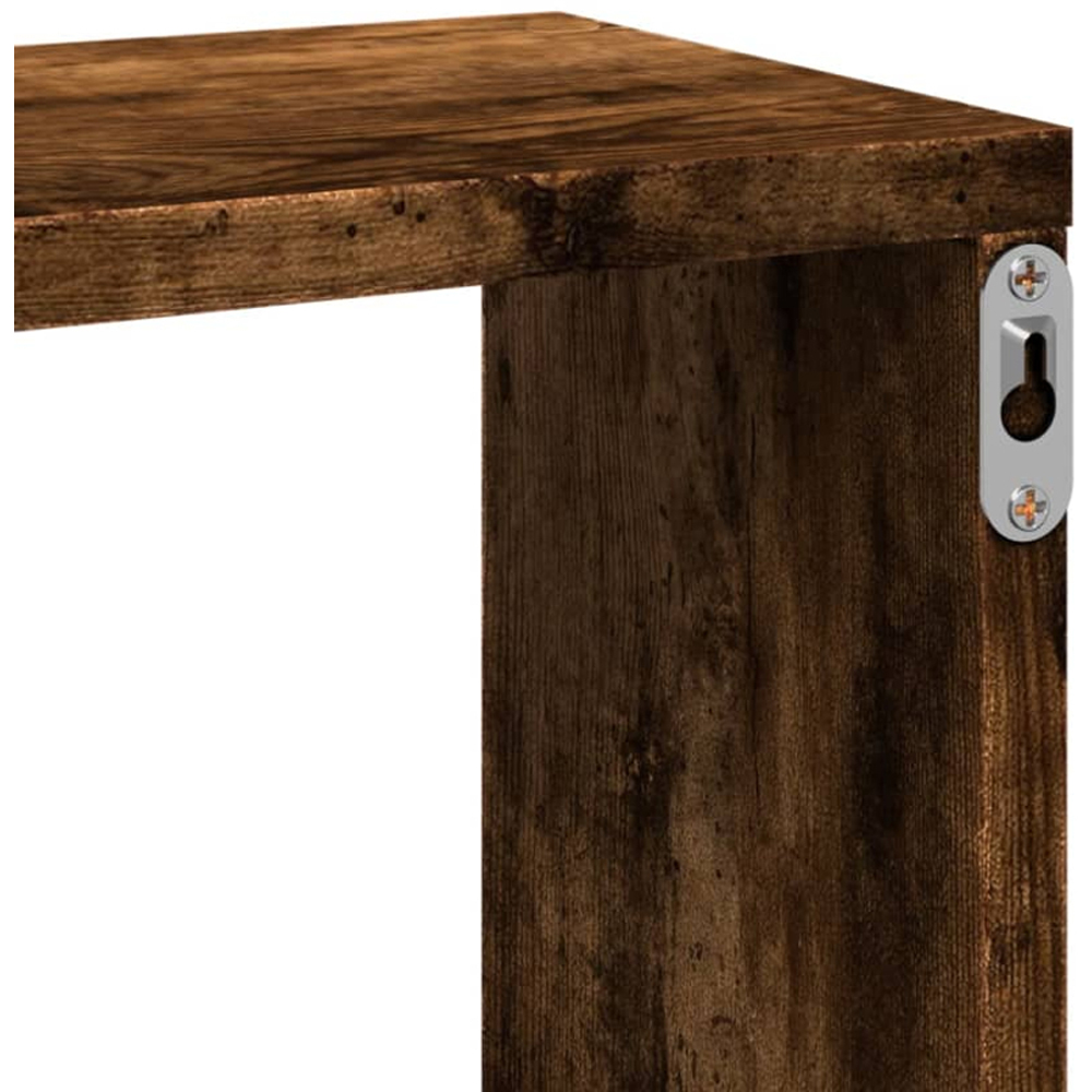 vidaXL 7 Shelf Smoked Oak Wall Shelf Image 7