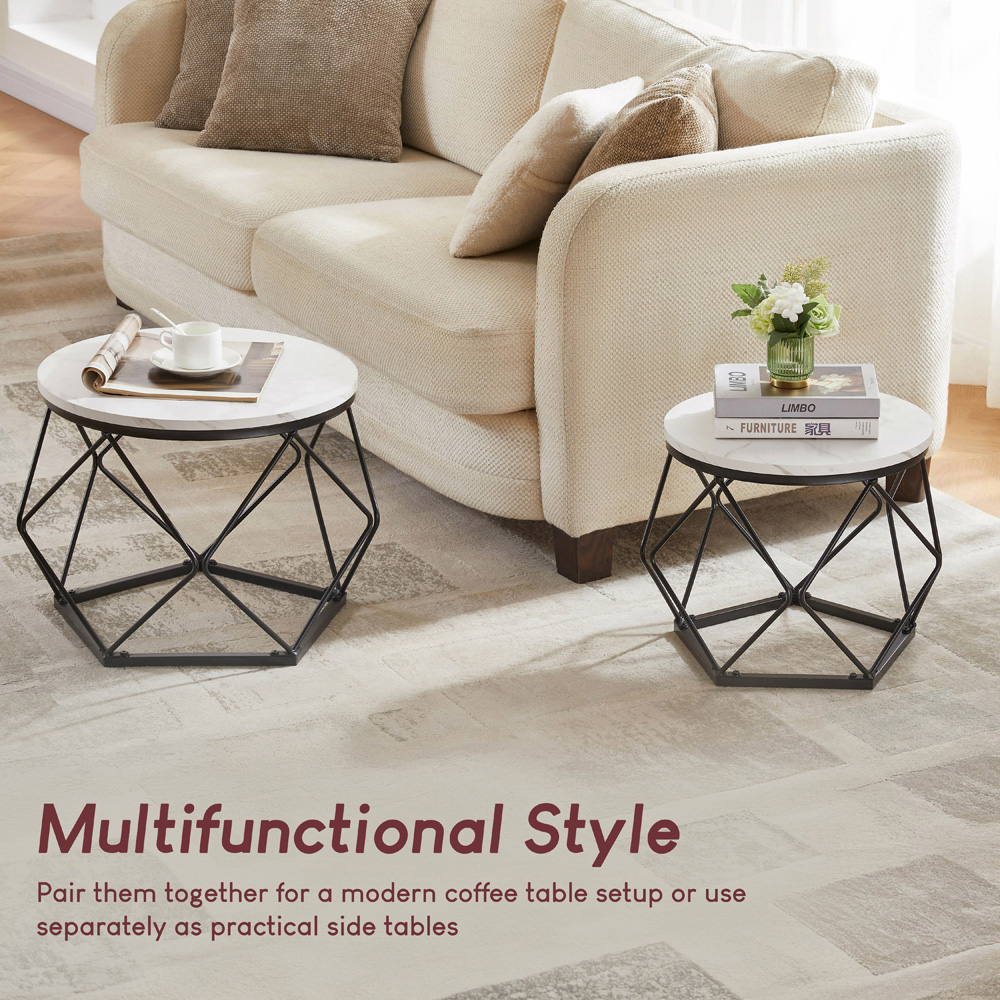 VIDA DESIGNS Brooklyn Marble Nest of Tables Set of 2 Image 5