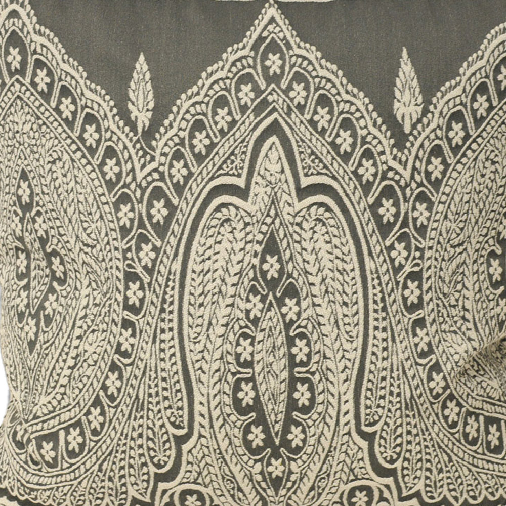 Paoletti Paisley Grey Printed Cushion Image 3