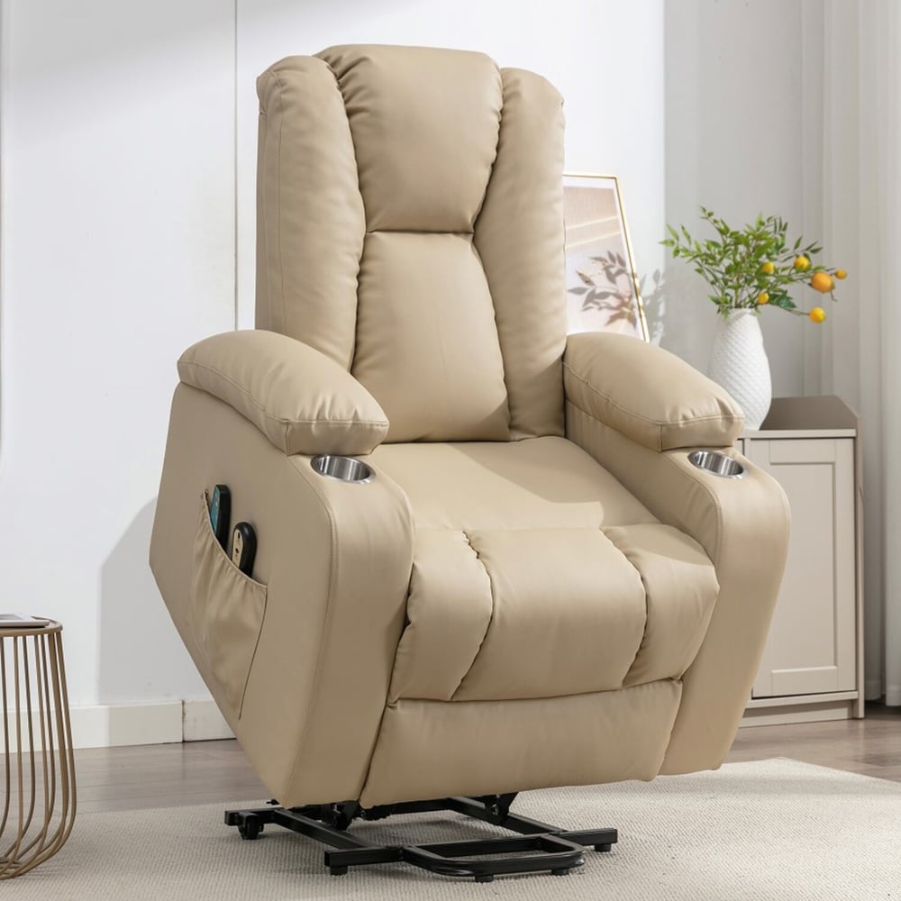 Artemis Home Hartville Cream Massage and Heat Electric Recliner Chair Image 3