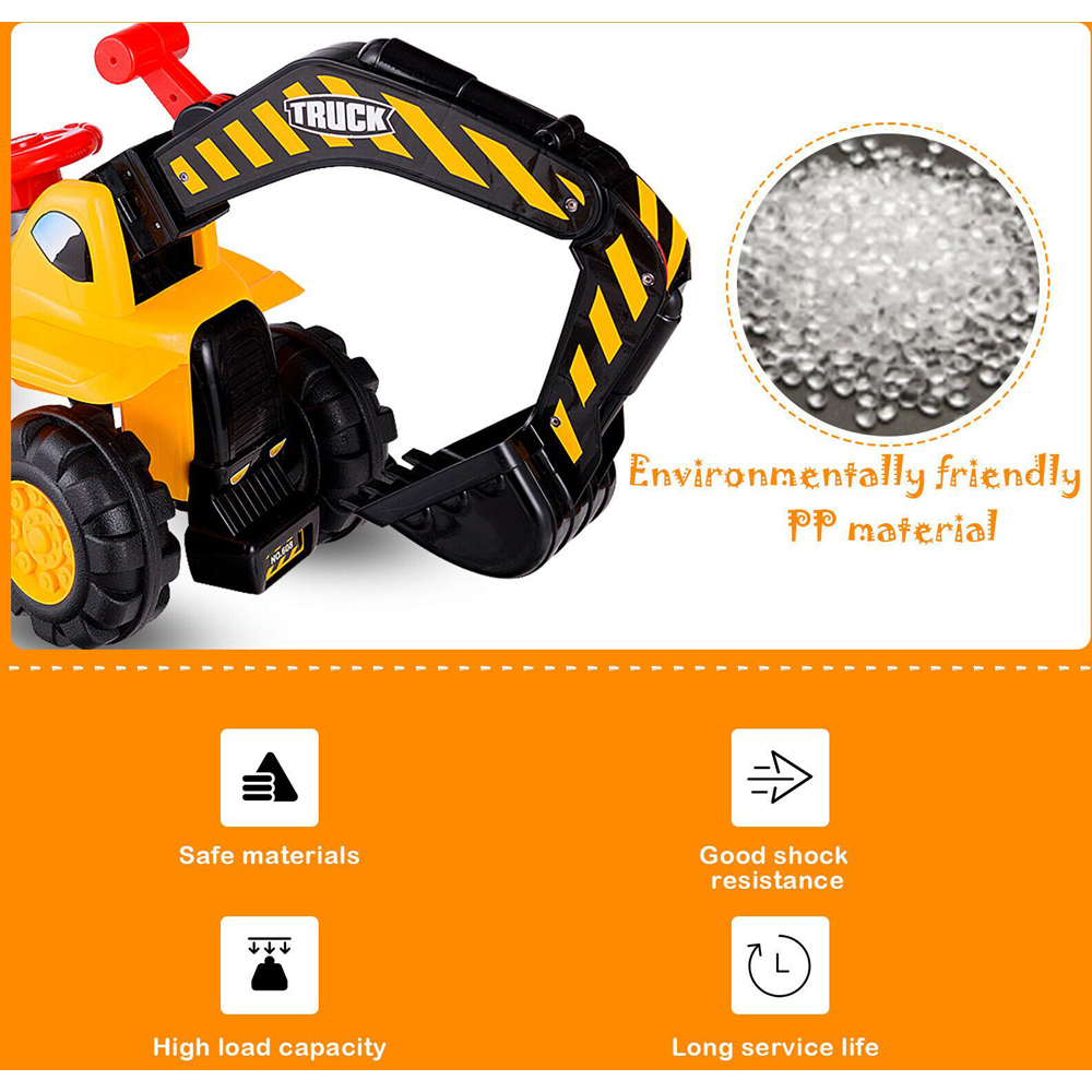 Costway Kids Ride On Digger with Safety Helmet Image 3