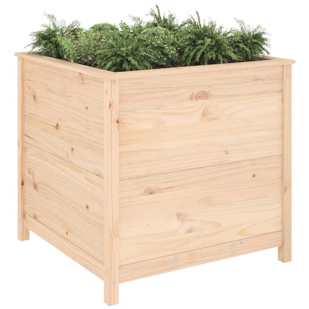 vidaXL Natural Solid Pine Wood Garden Planter 82.5 x 82.5 x 78cm Image 2