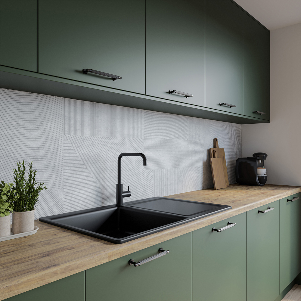 Alloy Marble Arc Grey Kitchen Splashback 2440 x 750 x 4mm Image 1