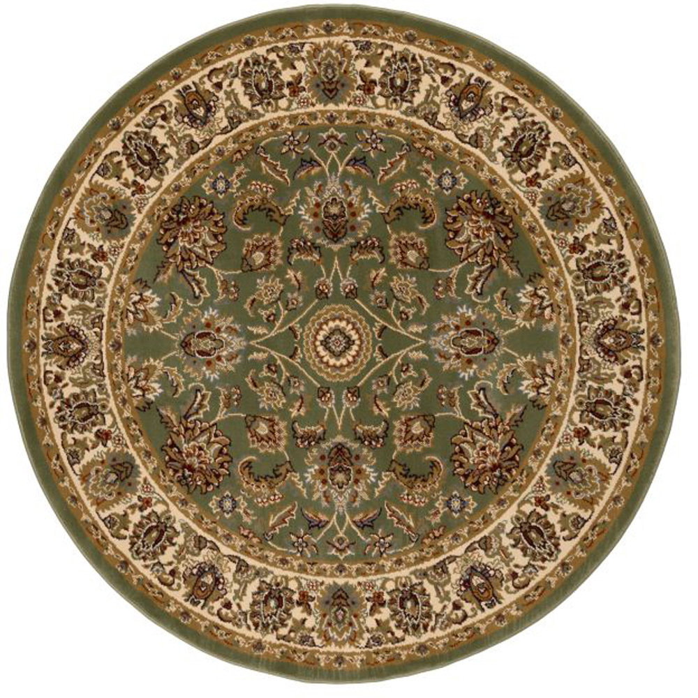 Homemaker Kellan Traditional Green Circular Rug 120cm Image 2