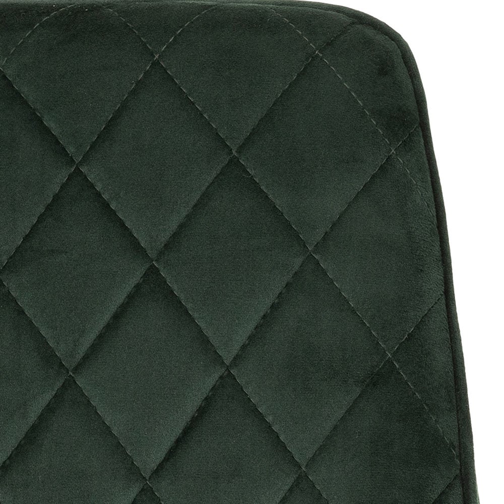 Seconique Avery Set of 2 Emerald Green Velvet Dining Chair Image 7
