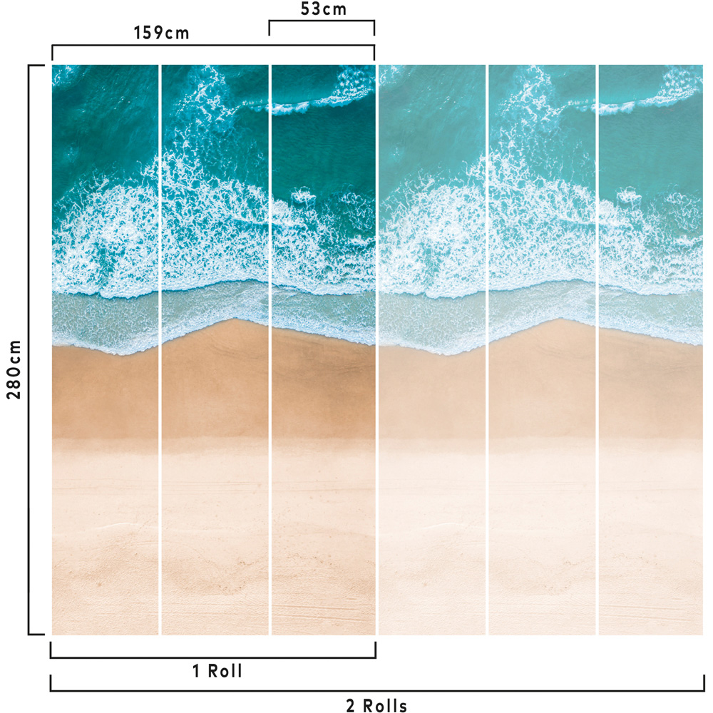 Grandeco Seaside 3 Lane Wall Mural Image 4
