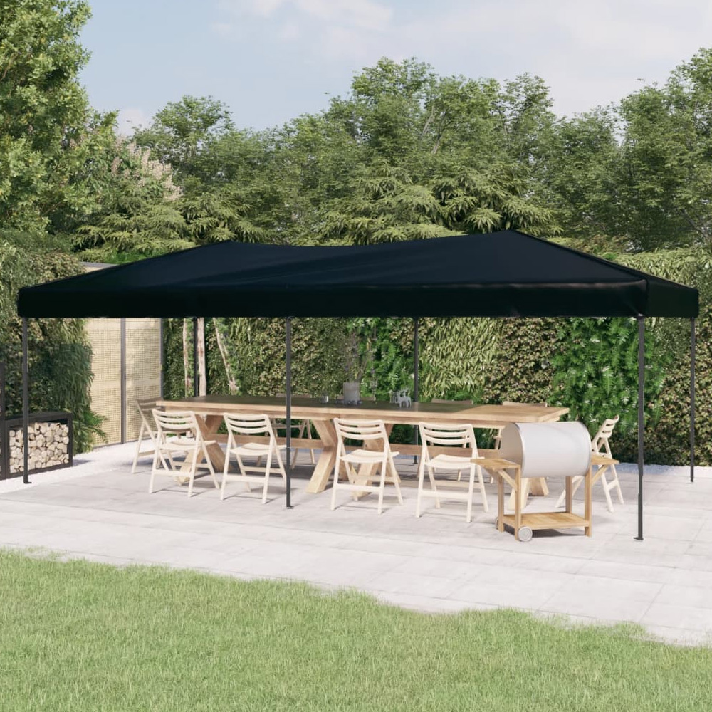vidaXL 3 x 6m Black Foldable Party Tent Image 1