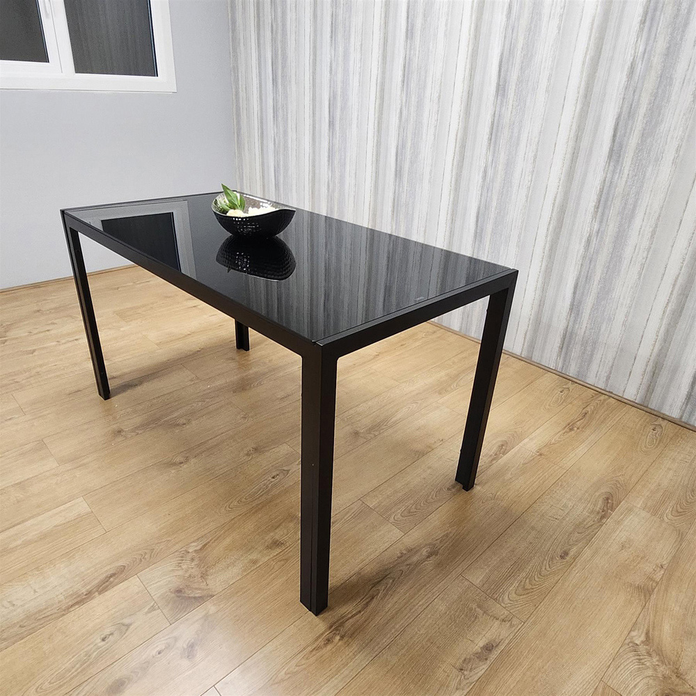 Kosy Koala 4 Seater Black Glass Dining Table Image 3