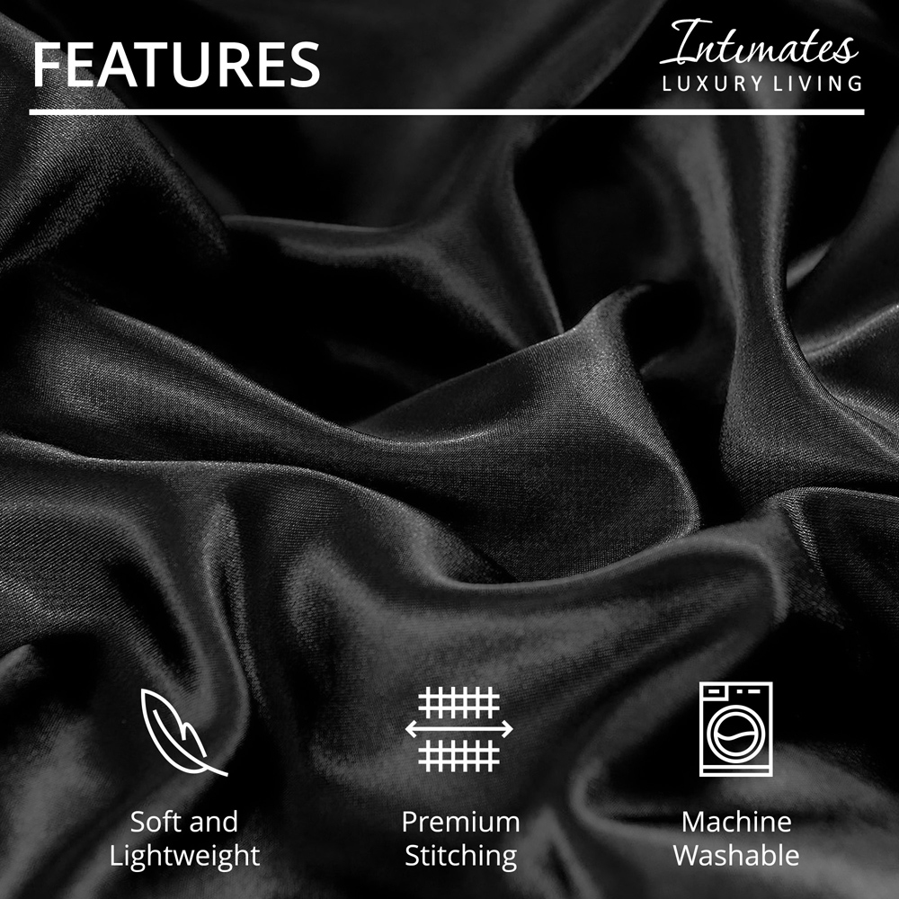 Intimates Single Black Satin Bedding Set Image 6