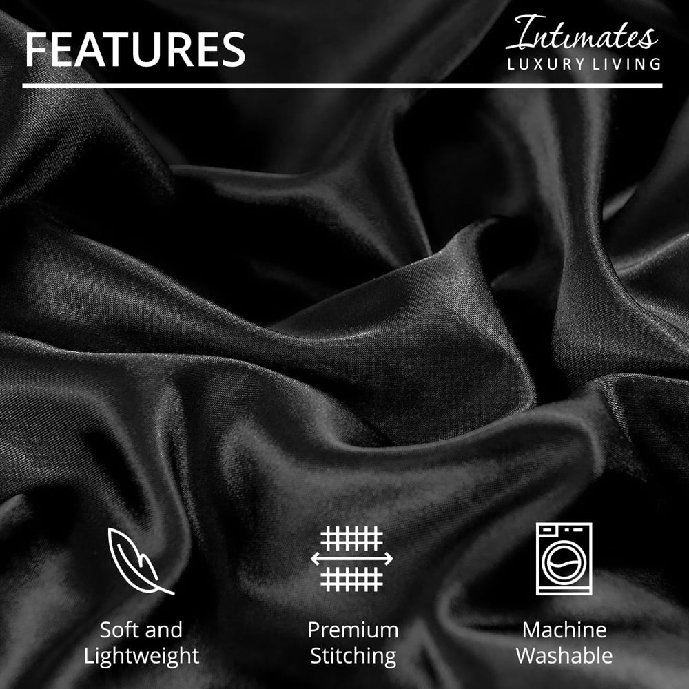 Intimates King Size Black Satin Bedding Set Image 6