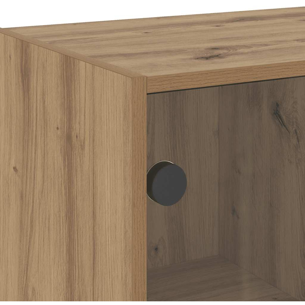 vidaXL 2 Glass Door 2 Shelf Artisan Oak Sideboard Image 8