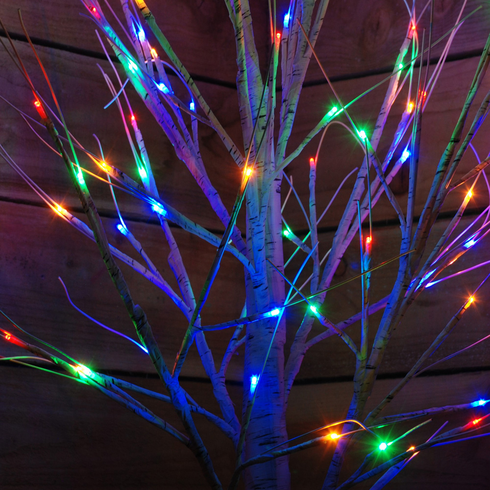 Samuel Alexander Multicoloured LED Outdoor Christmas White Birch Tree 6ft Image 3