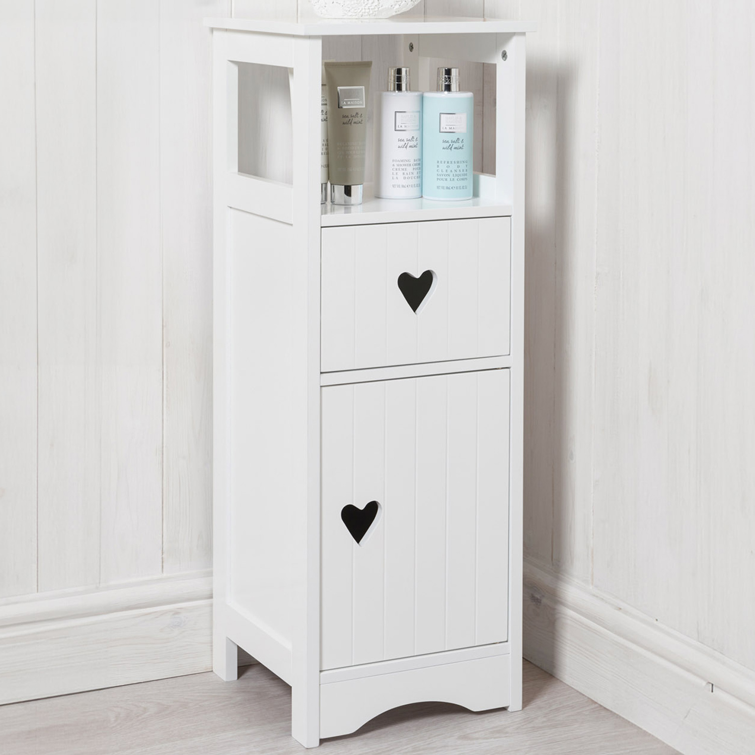 Oxford Single Door Single Drawer White Floor Cabinet Image 1