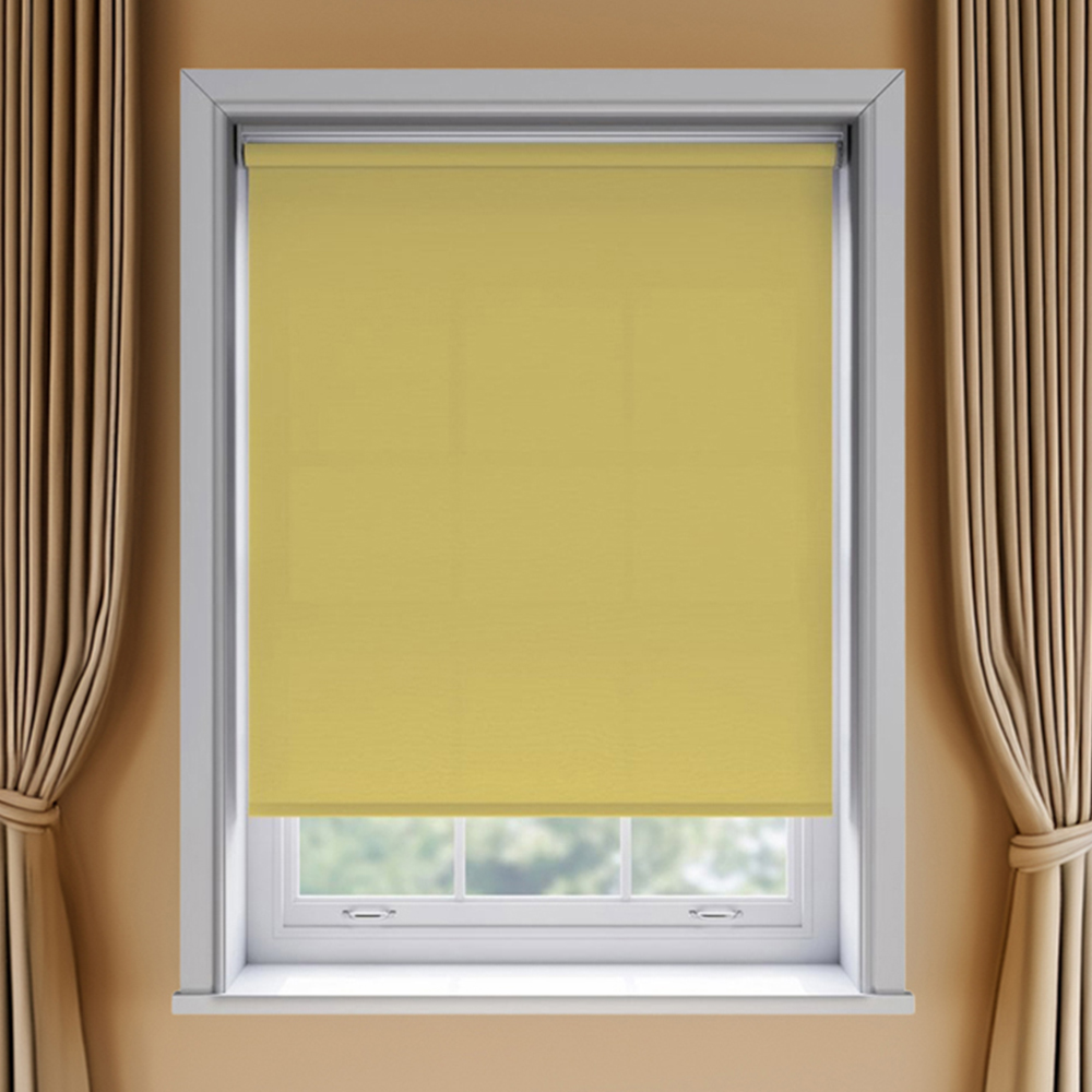 New Edge Blinds Thermal Blackout Roller Blind Ochre 120cm Image 1