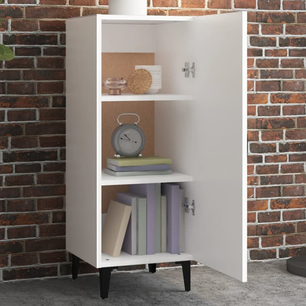 vidaXL Single Door White Sideboard Image 1
