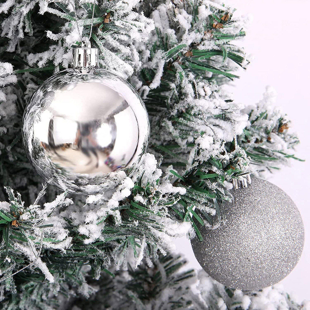 Shatchi 5cm Silver Shatterproof Christmas Bauble 9 Pack Image 4