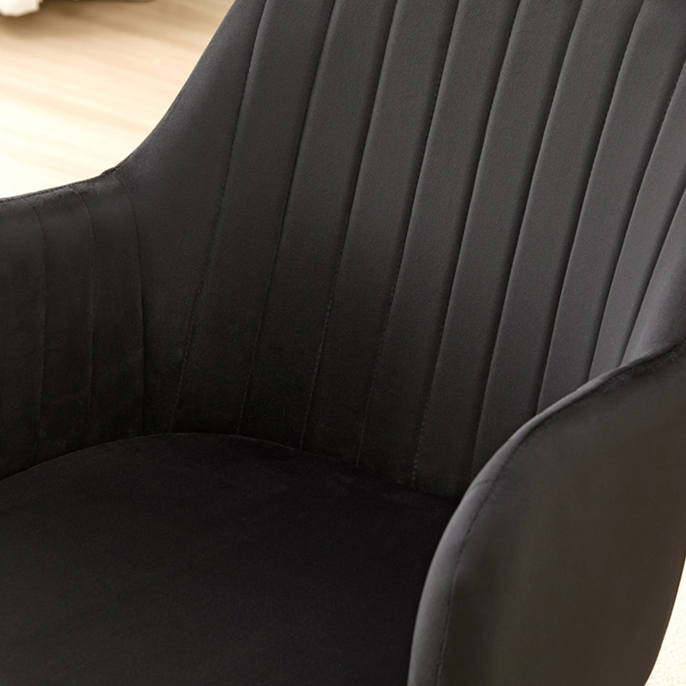 Indoor Living Charlotte Set of 2 Black Velvet Dining Chair Image 2
