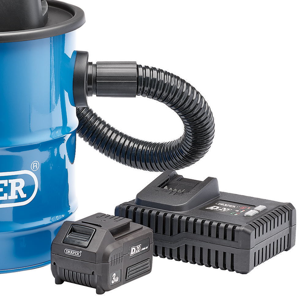 Draper D20 20V 3Ah Lithium-Ion Cordless Ash Vacuum Cleaner with Battery Charger Image 3