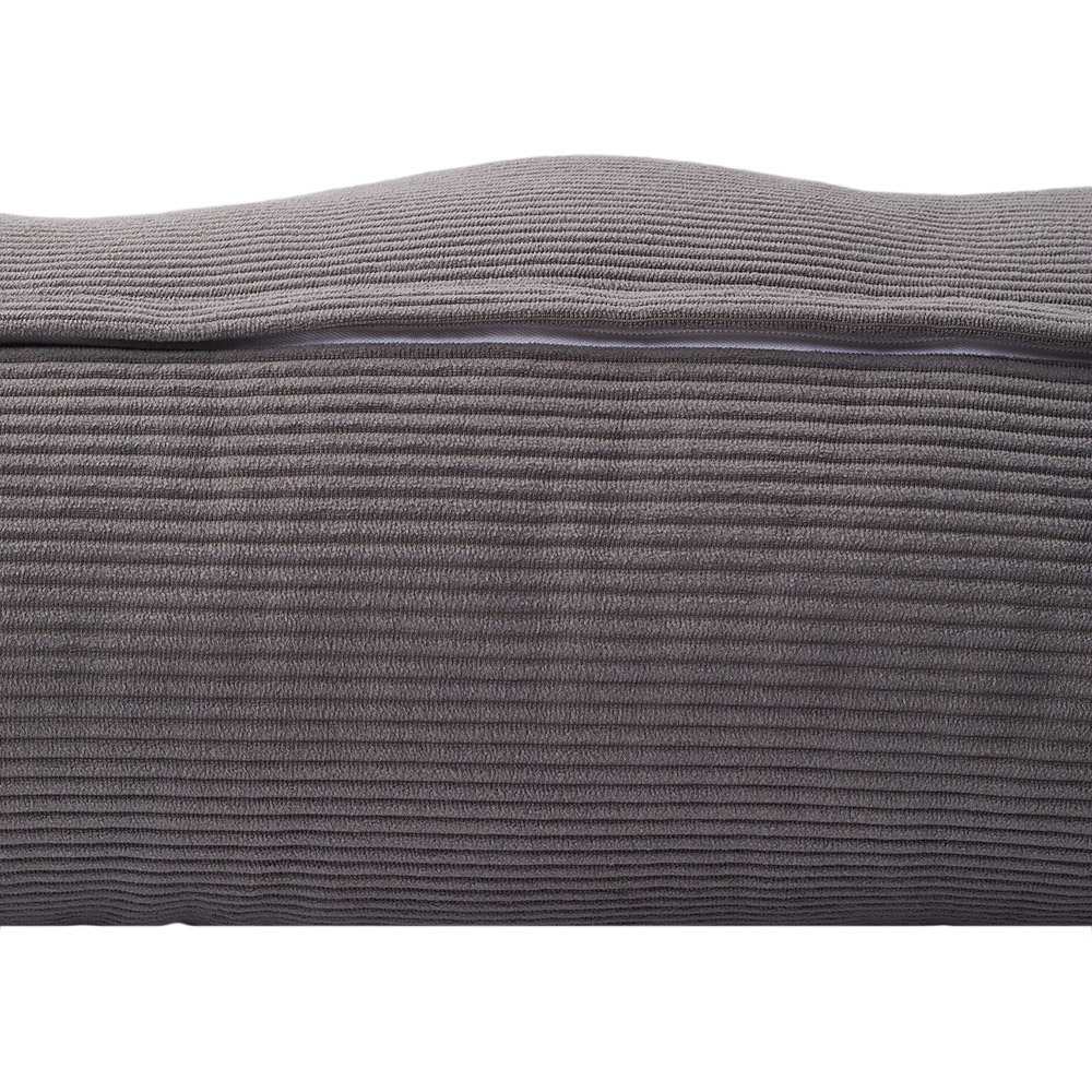 Living and Home Dark Grey Corduroy Wedge Headboard Pillow with Side Pocket 180 x 50cm Image 6
