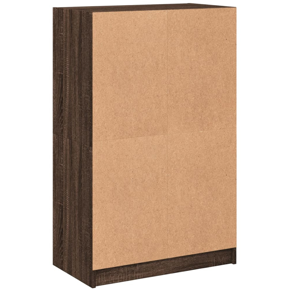 vidaXL 2 Glass Door 6 Shelf Brown Oak Highboard Image 8