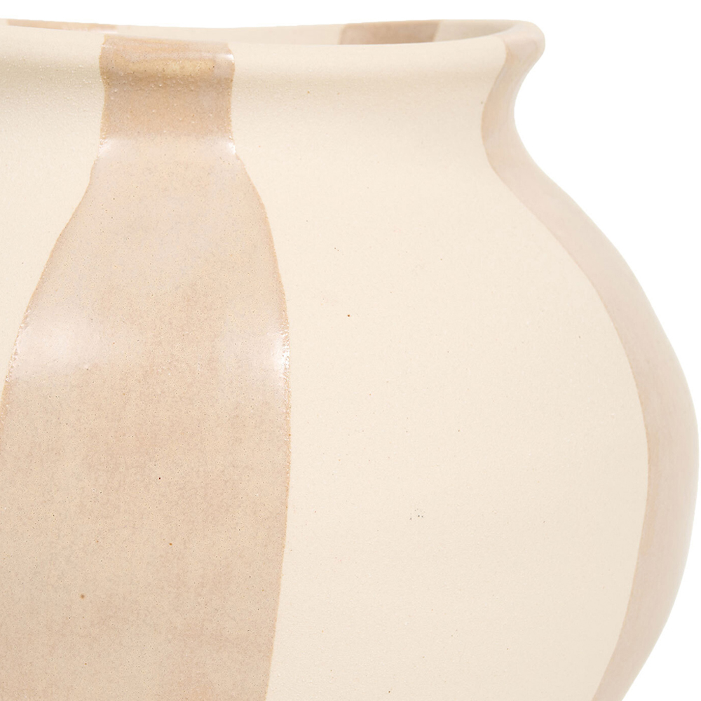 Margot Striped Stone Planter Neutral Image 4