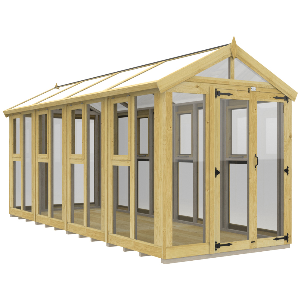 DIY Sheds Pressure Treated Tongue and Groove Timber and Glass 6 x 16ft Greenhouse Image 3
