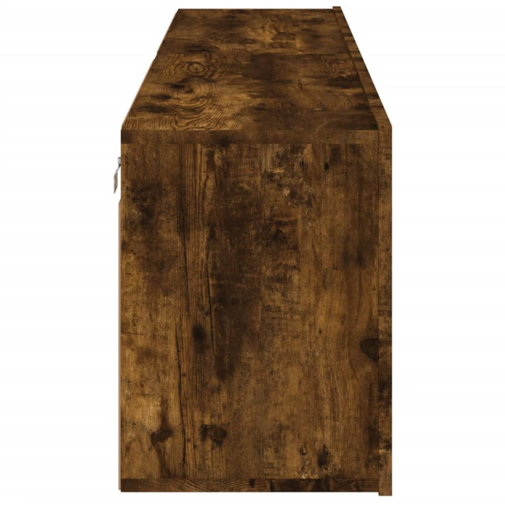 vidaXL 2 Door Smoked Oak Wall Mounted TV Cabinet Set of 2 Image 8