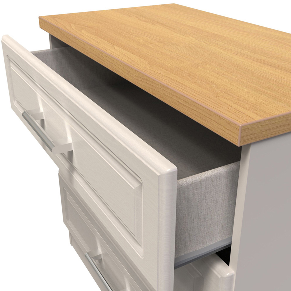 Crowndale Kent 3 Drawer Kashmir Ash and Modern Oak Chest of Drawers Ready Assembled Image 6