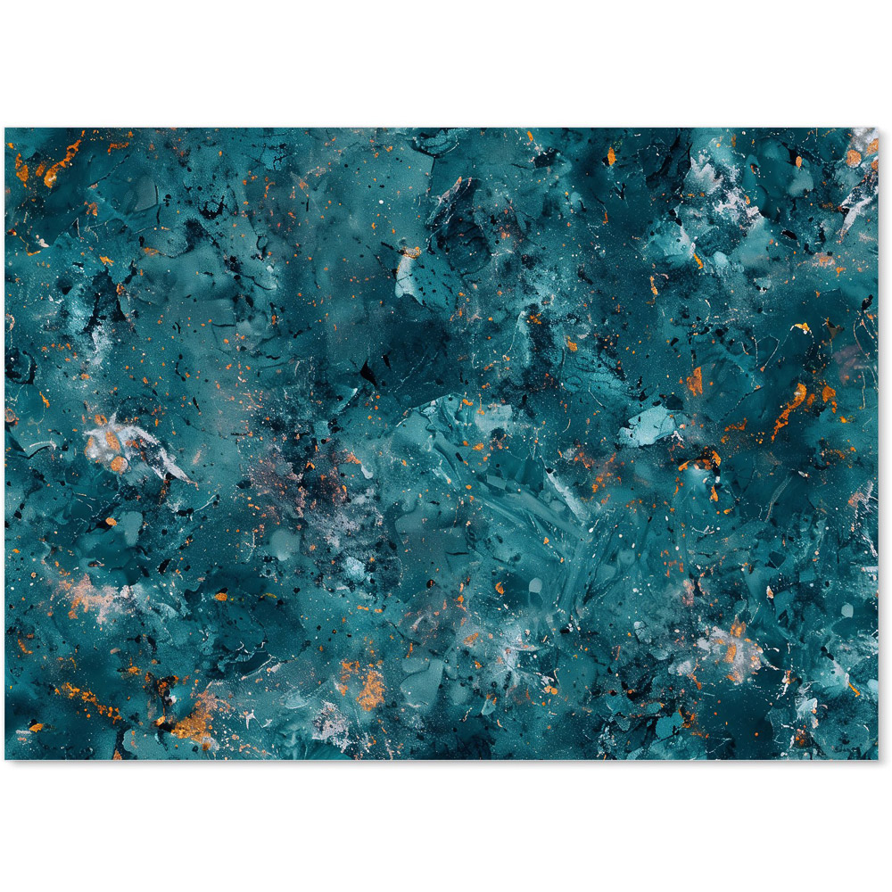 Warren Reed Designer Polished Teal Quartz Effect Glass Kitchen Splashback 65 x 90cm Image 2