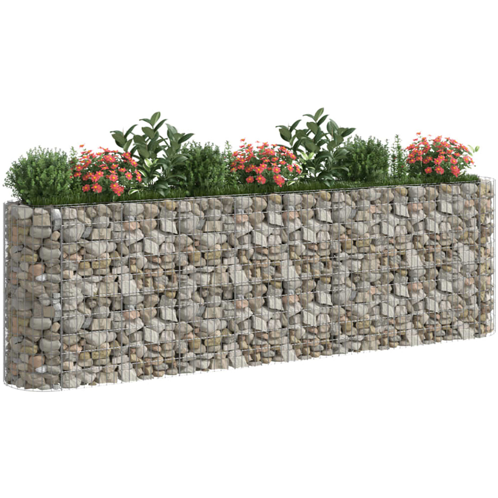 vidaXL Silver Galvanised Iron Gabion Raised Bed 330 x 50 x 100cm Image 2