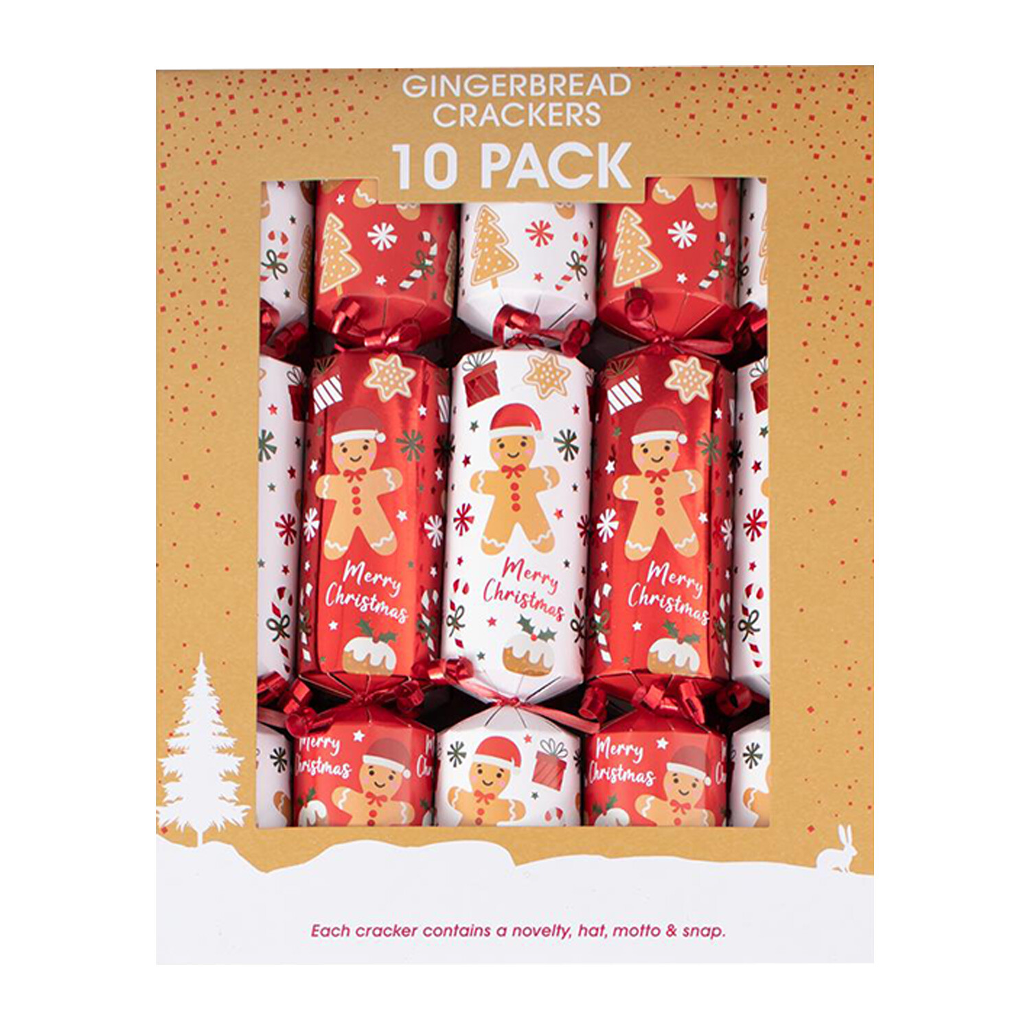 Gingerbread Crackers Red 10 Pack Image 1