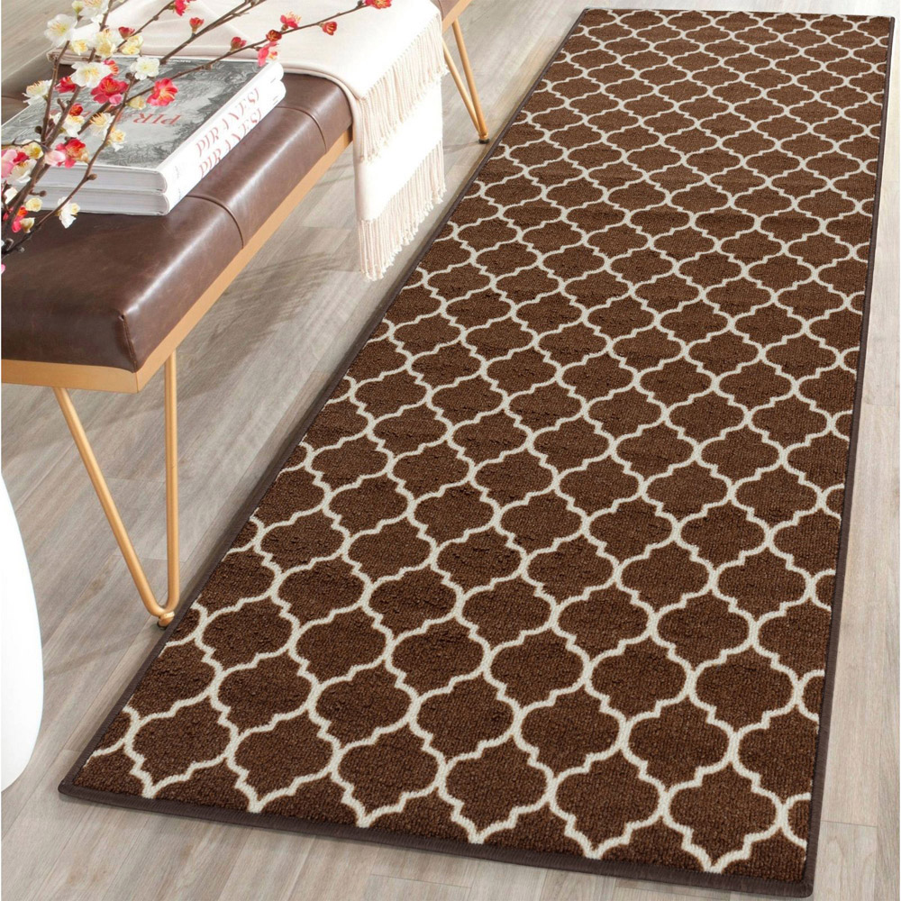 Smart Living Trellis Brown and Cream Gel Back Non-Slip Door Mat 57 x 90cm Image 2
