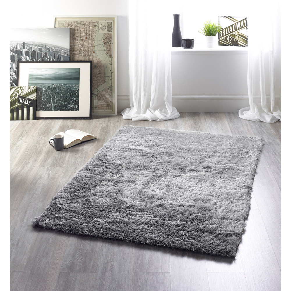 Origins Silver Glamour and Shimmer Rug 80 x 150cm Image 2