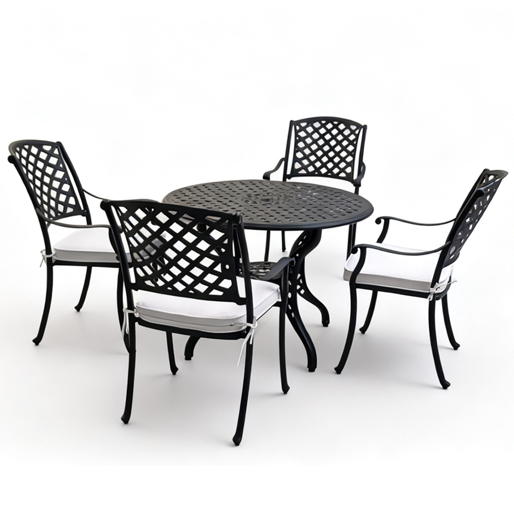 Vera 4 Seater Cast Aluminium Dining Set Image 2