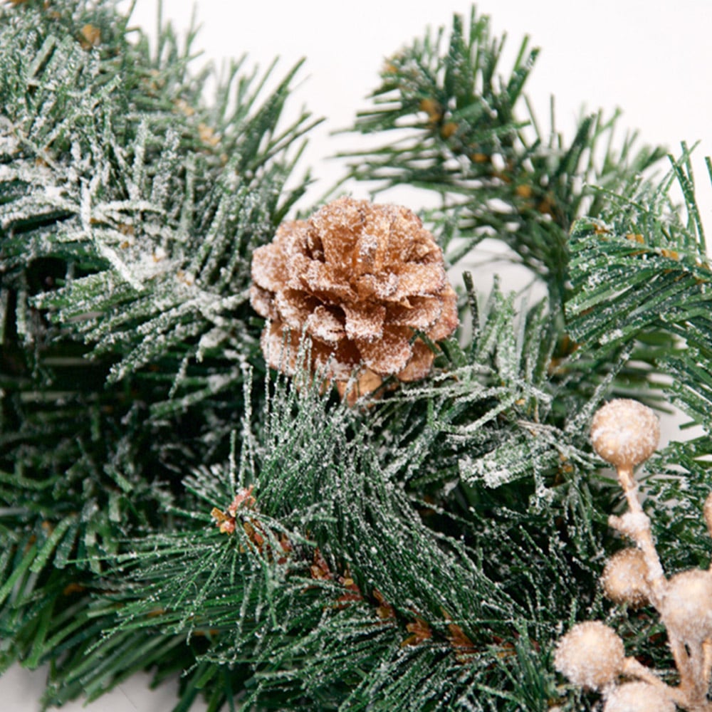 Best Artificial Gold Frosted Christmas Garland 270cm Image 3