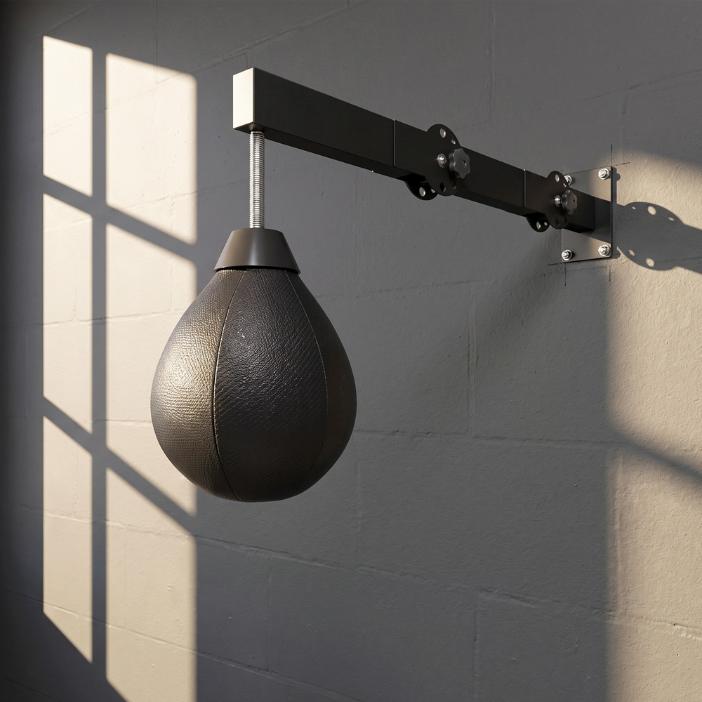 SPORTNOW Black Height Adjustable Wall-Mounted Boxing Speed Bag Image 2