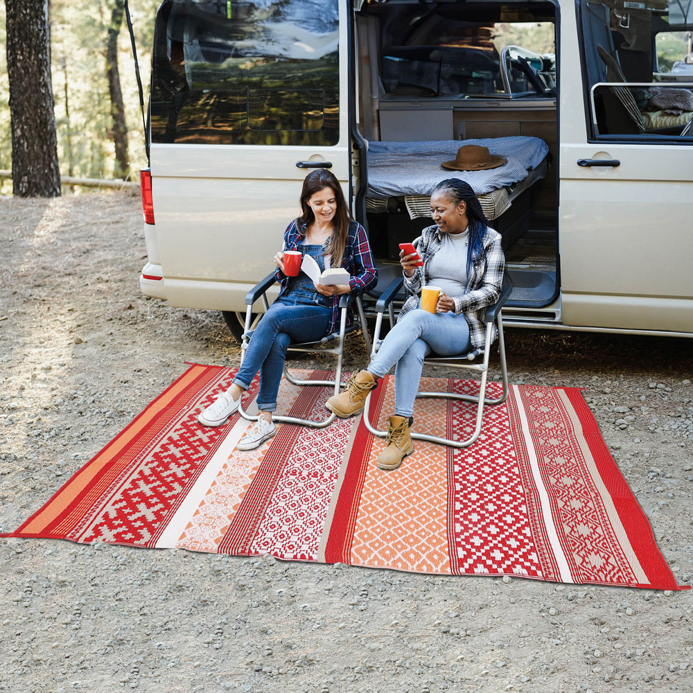 Green Decore Prime Red and Orange Camping and Picnic Rug 120 x 180cm Image 5