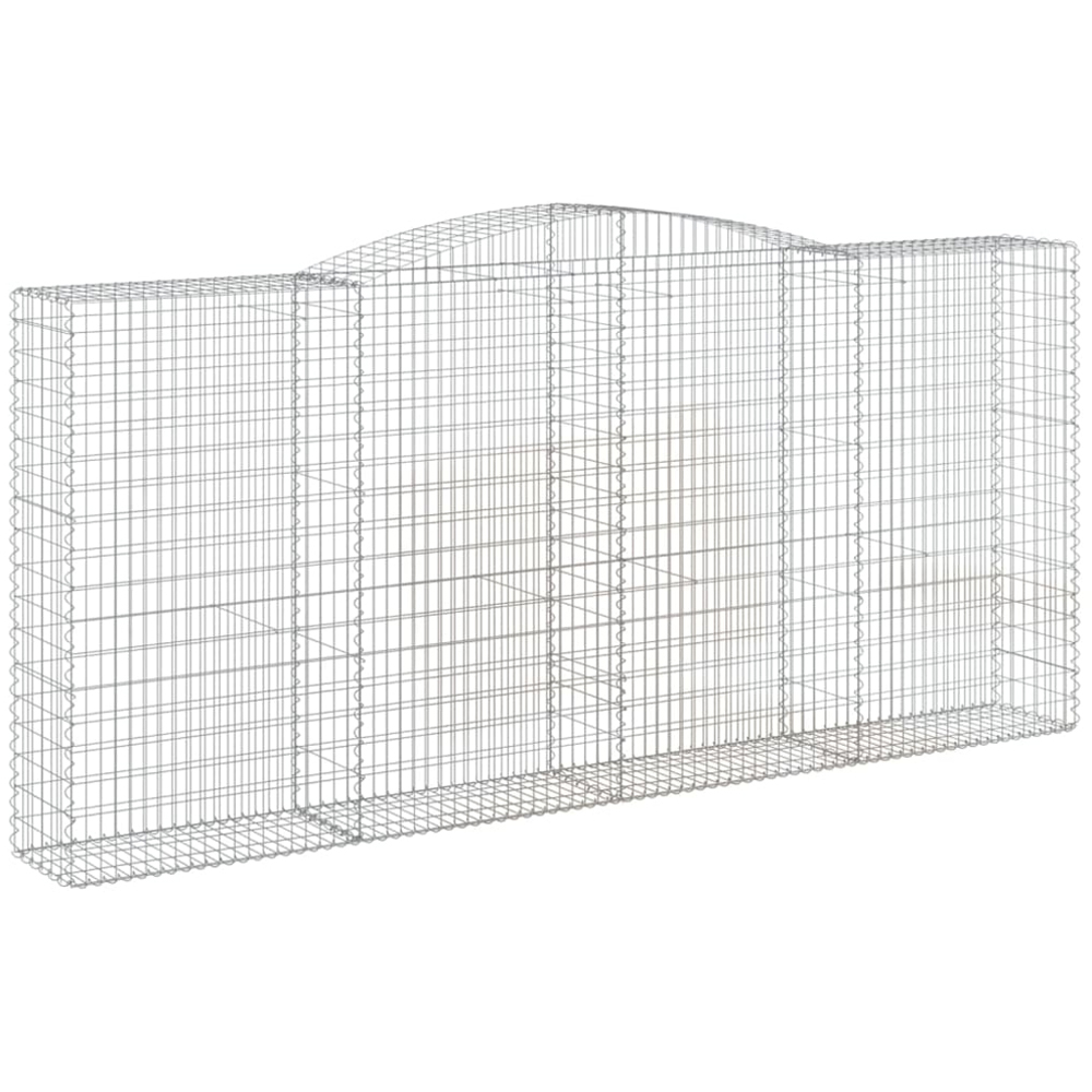 vidaXL Silver Galvanised Iron Arched Gabion Basket 400 x 50 x 180/200cm 6 Pack Image 1